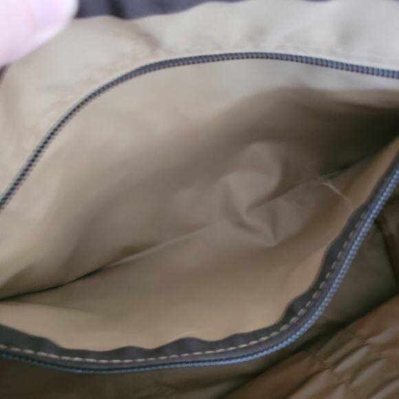 Lancel Paris Vintage Bag Duffle Handbag Zip XL Large Nylon Beige Designer Logo - Picture 4 of 11